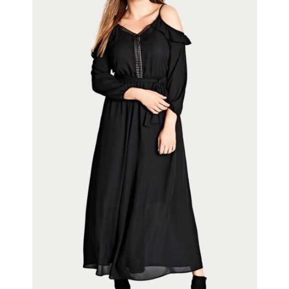 black maxi dress size 24